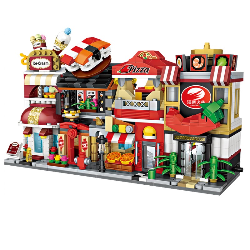Đồ chơi lắp ráp mini building blocks LOZ mô hình cửa hàng đường phố- commercial street view