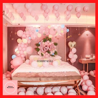 Set bóng bay trang trí phòng cưới đám cưới màu hồng c78 🎈 Tặng 100 cánh hoa hồng lụa