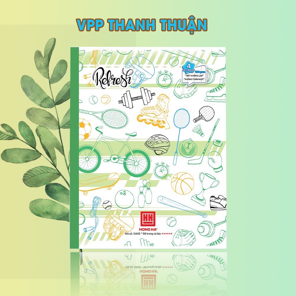 Combo 5 quyển vở 4 ly ngang khổ Class 96 trang Refresh Hồng Hà 0445( 5 quyển).