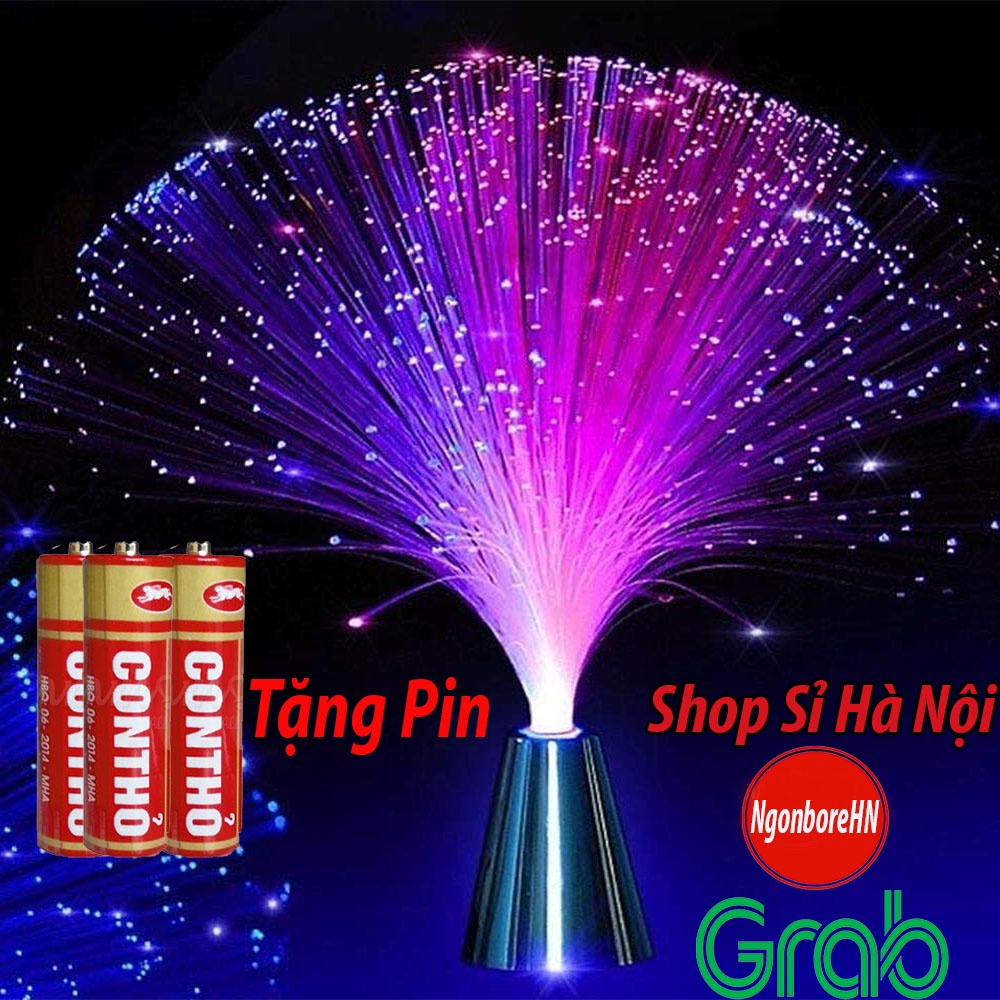Đèn sợi quang sử dụng Pin, xài điện cho phòng ngủ, phòng khách, bàn làm việc, decor, hình bông tuyết nhiều màu GD184