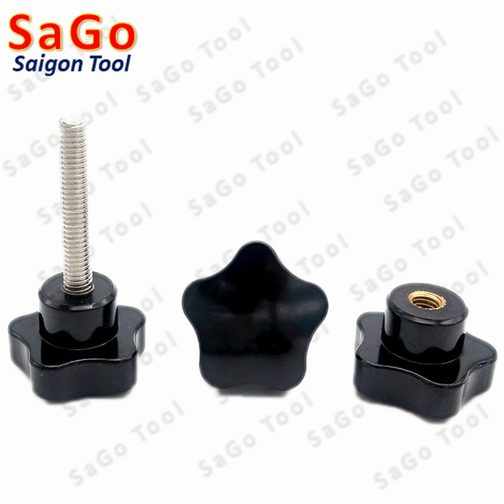 Núm vặn tay hoa mai ren ngoài Inox 304 loại dày