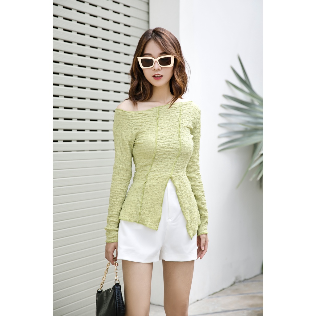 Áo xanh mạ Oversized cổ xéo [XV5]