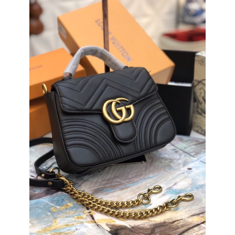 Túi marmont quai da mini size 20cm màu đen