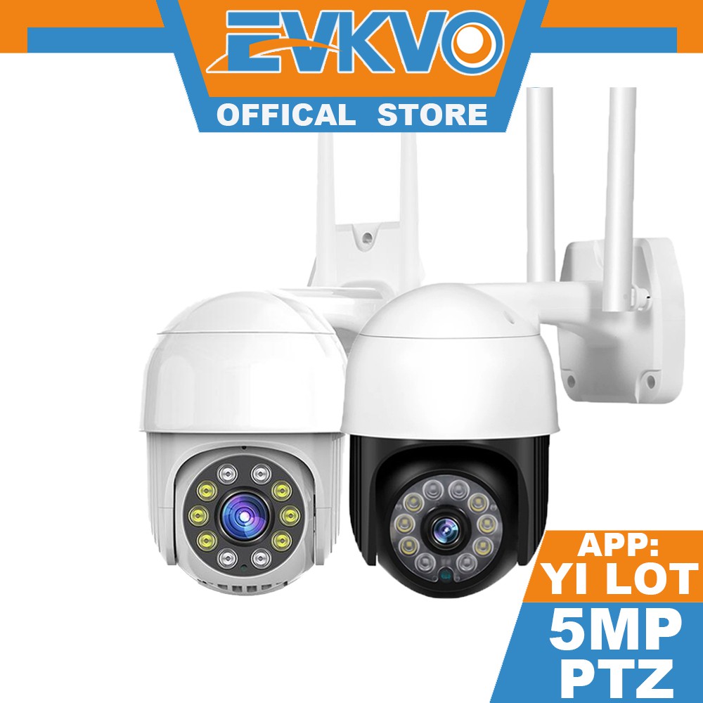 EVKVO - 10LEDs Tầm nhìn ban đêm đầy đủ màu sắc - YI LOT APP 5MP Wireless WIFI Outdoor PTZ IP Camera CCTV Security Surveillance Camera