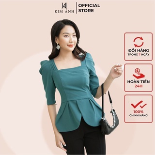 Áo kiểu nữ khoét cổ tay lỡ, dáng áo xòe, chất liệu vải lụa sang trọng aksx34001