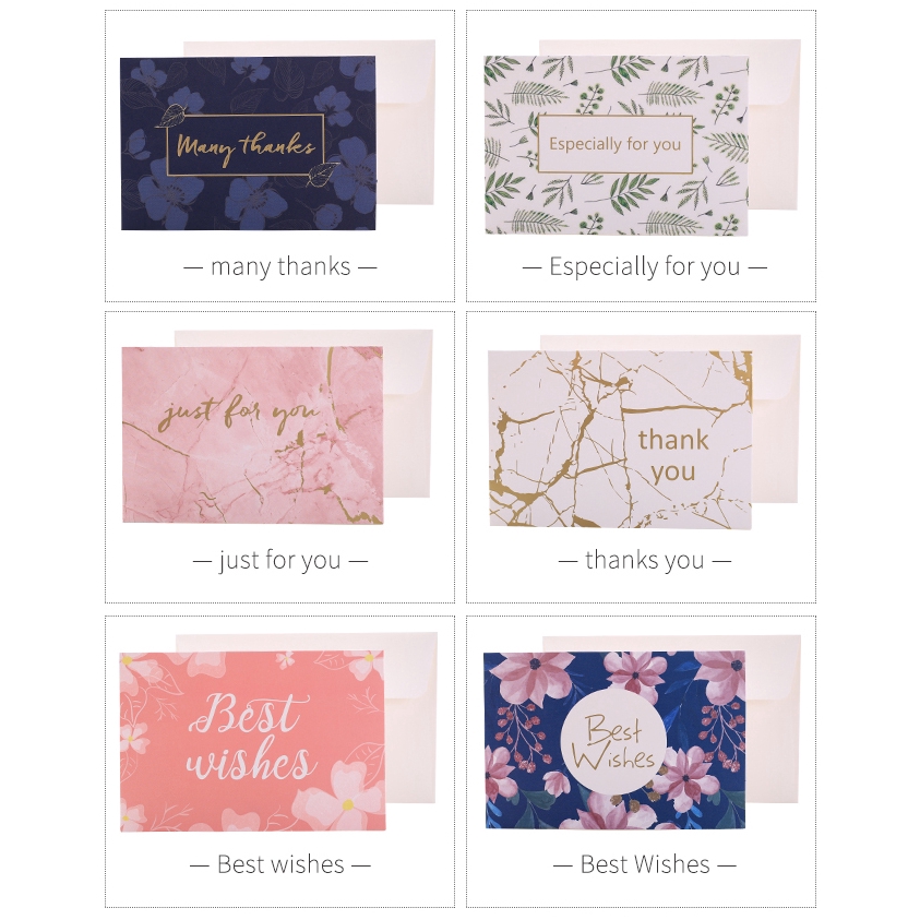 Set 6 Thiệp Mời Sinh Nhật Màu Đồng