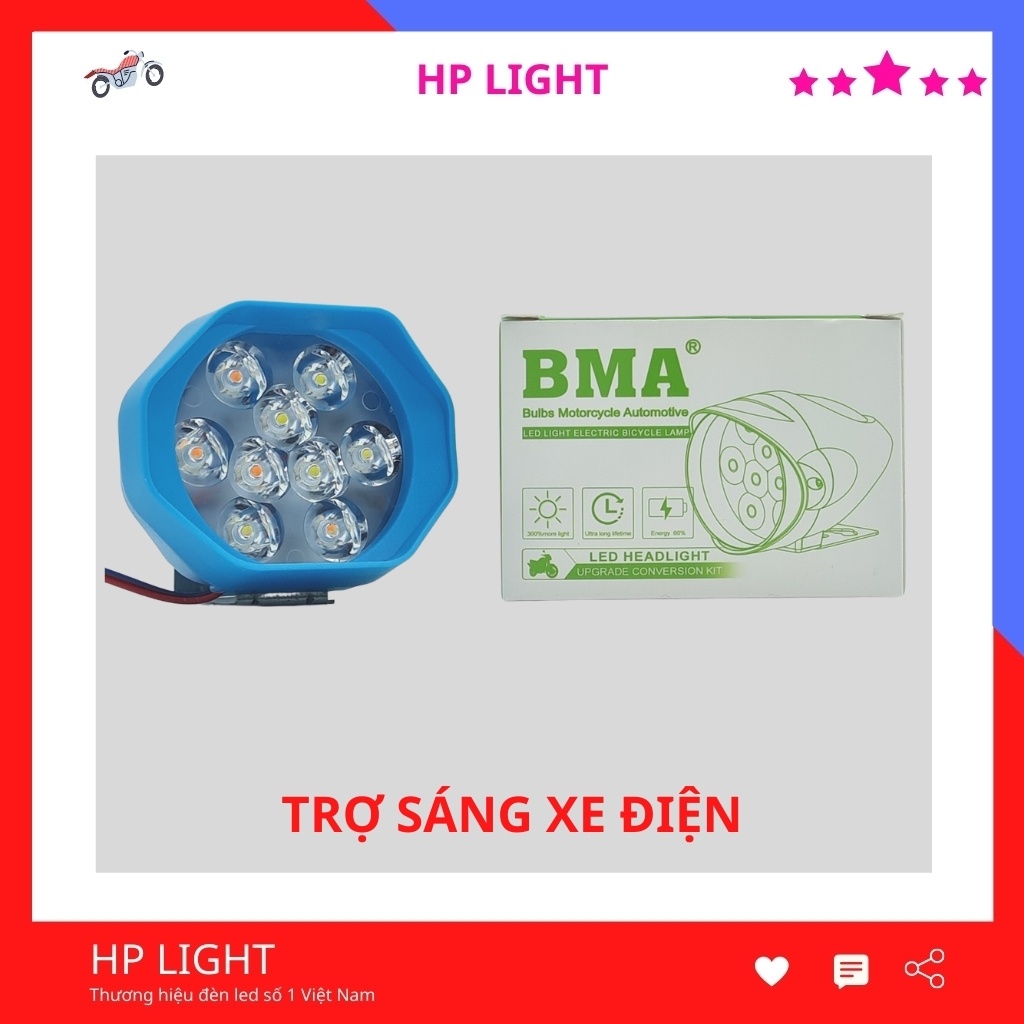 ĐÈN TRỢ SÁNG XE ĐẠP ĐIỆN SIÊU SÁNG CHÍNH HÃNG BMA LED HPLIGHT
