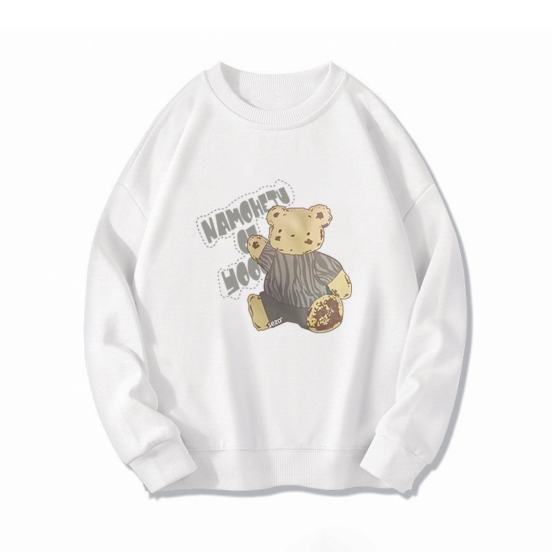 Áo sweater Xiaozhainv tay dài cổ tròn in họa tiết phong cách retro Mỹ với 3 màu tùy chọn thời trang cho nữ