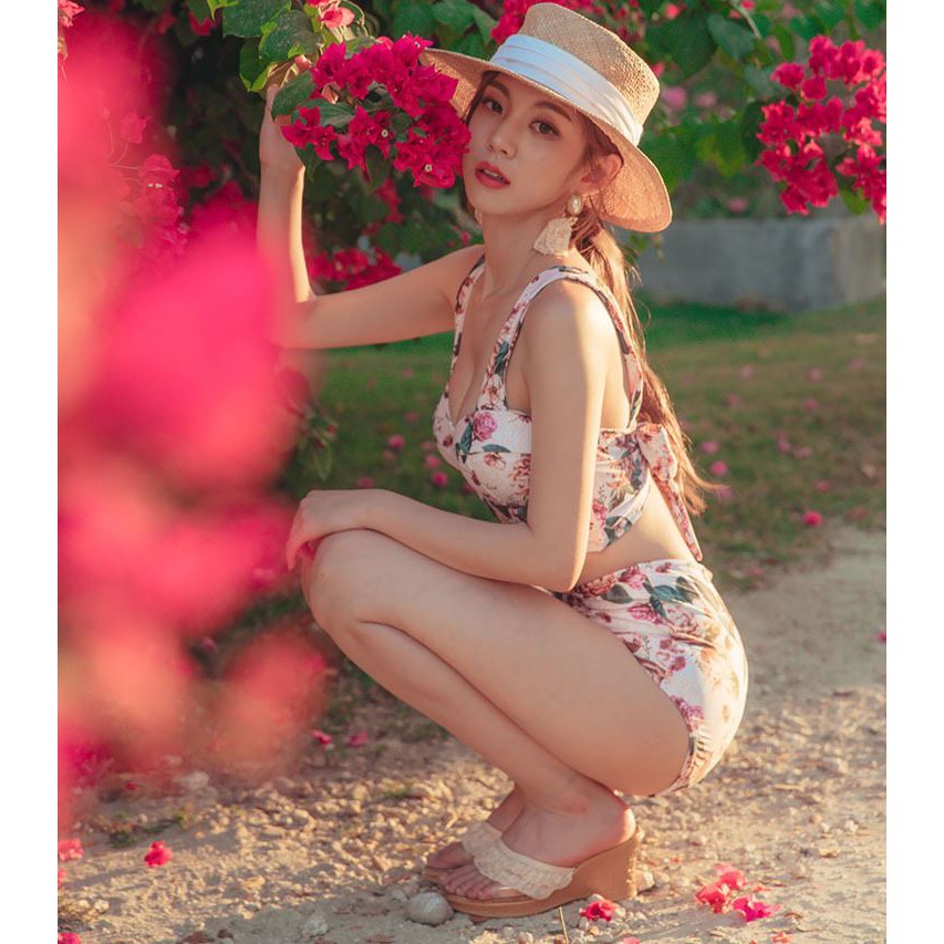 Bikini Hoa Có Gọng Đệm Mỏng Eo Cao W337