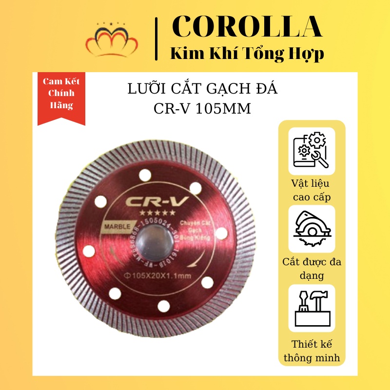 Lưỡi cắt kim cương chuyên cắt gạch men, cắt đá bê tông CRV ( Hai màu Vàng- Đỏ)