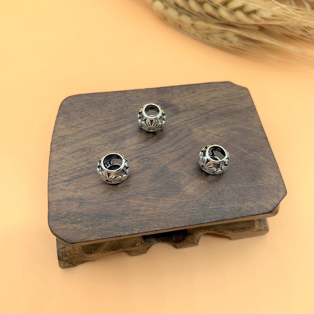 Nối hình lu khắc hoa lỗ lớn - Charm Bạc 925 - Mã CA033