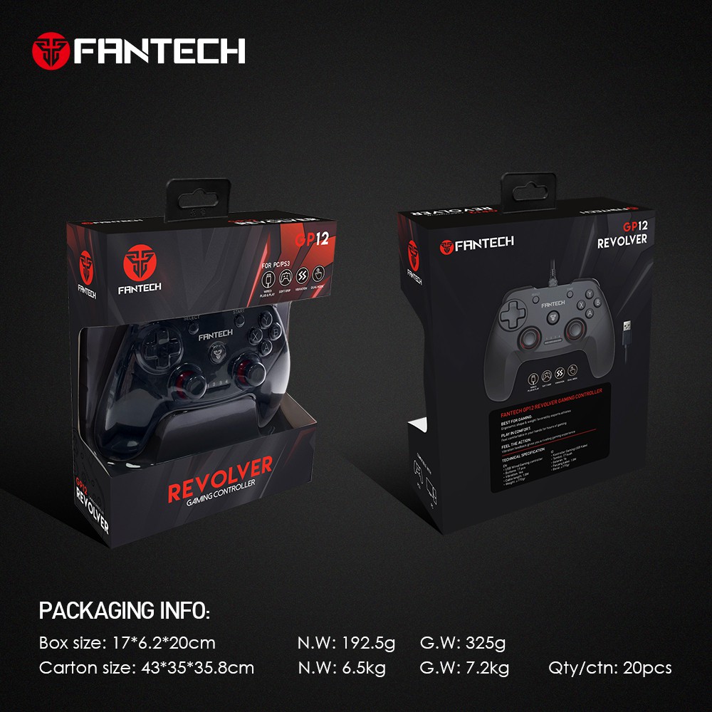 Tay Cầm Chơi Game Có Dây Fantech GP12 REVOLVER Dùng Được Cho PC, Console, Smart TV... 4 Chế Độ Cho Từng Thể Loại Game