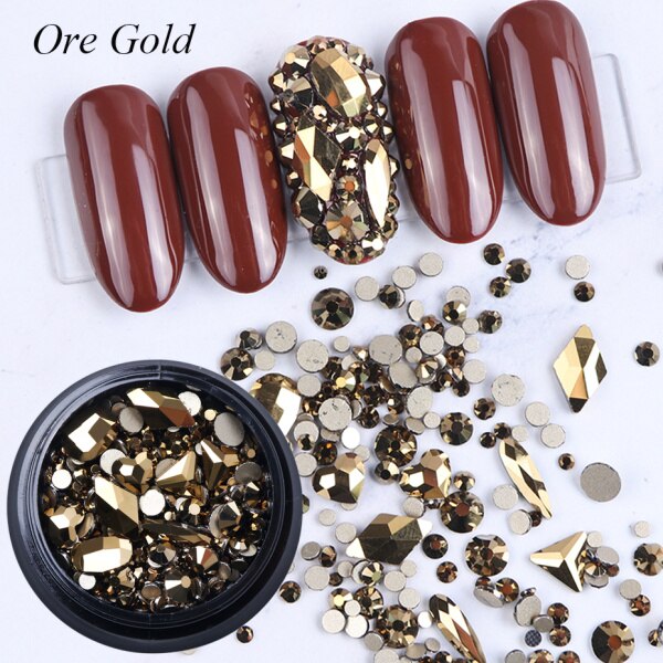 Hộp đá đính 3D trang trí móng tay nghệ thuật