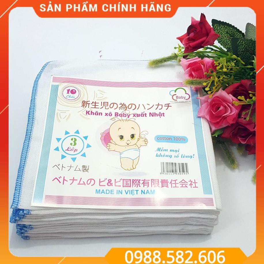 [SET 10 CHIẾC] Khăn Sữa 3 Lớp Siêu Thấm, Siêu Mềm, Khăn Sữa Xô Cho Bé - BTT00552