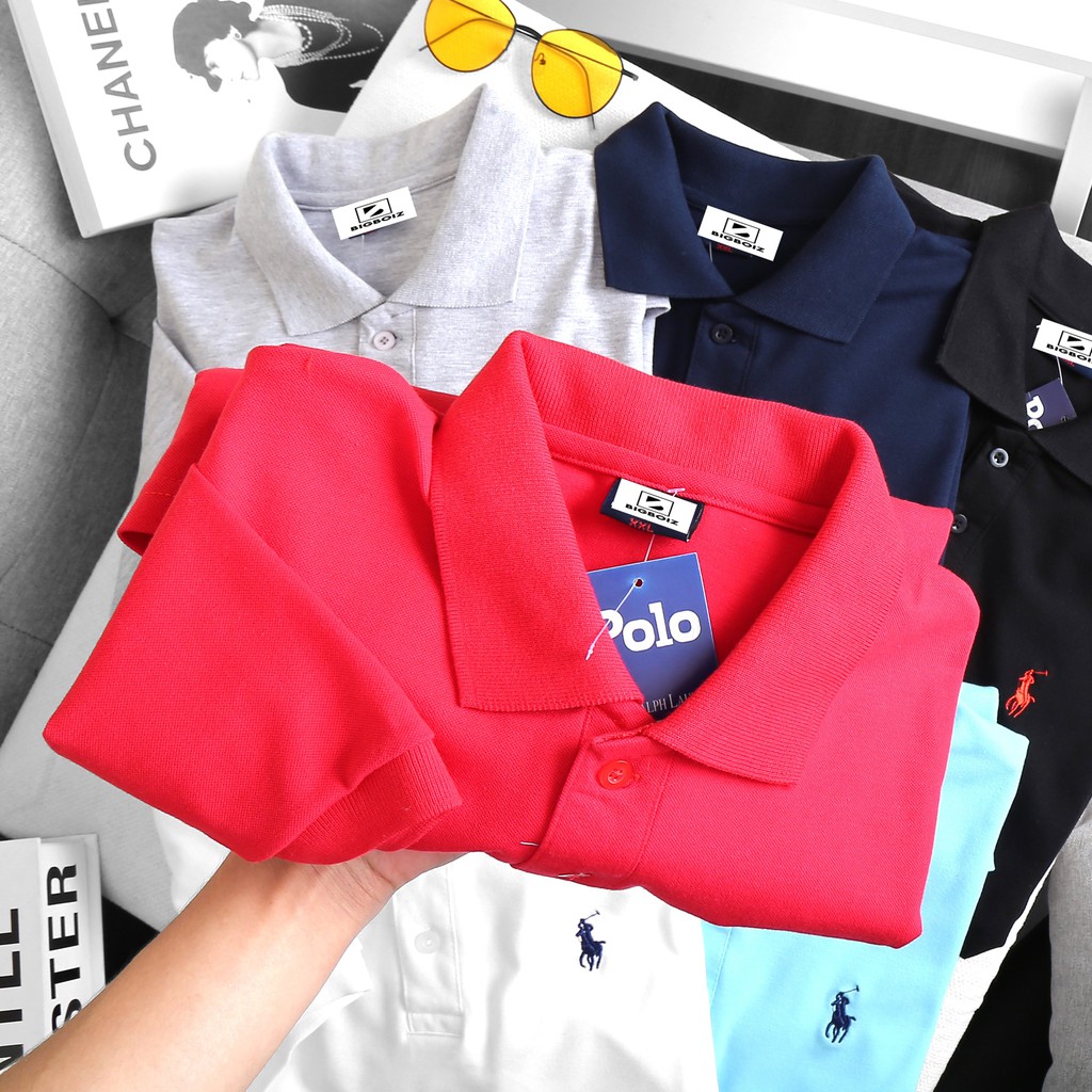 [bigsize < 130kg] Áo thun nam nam bigize tay ngắn có cổ | BigBuy360 - bigbuy360.vn