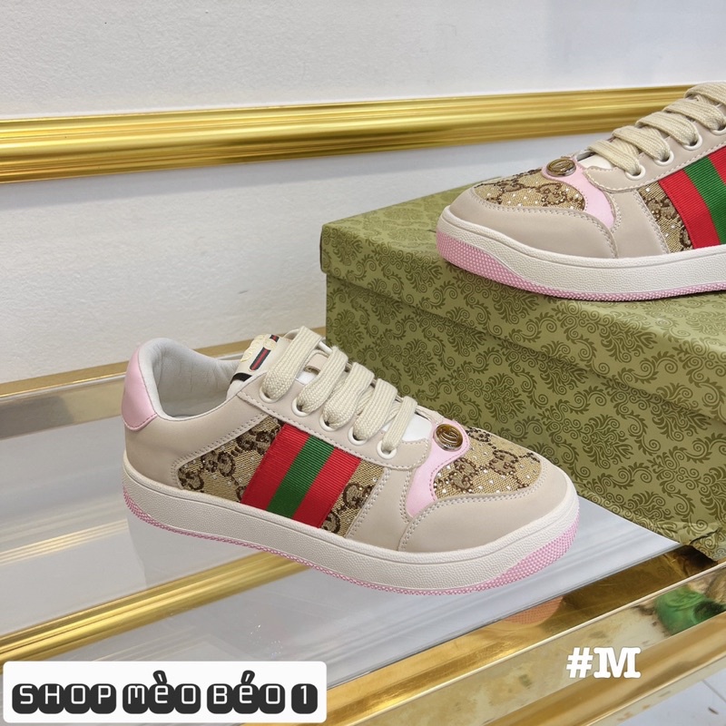 Giày thể thao gc hoạ tiết nhũ viền fullbox