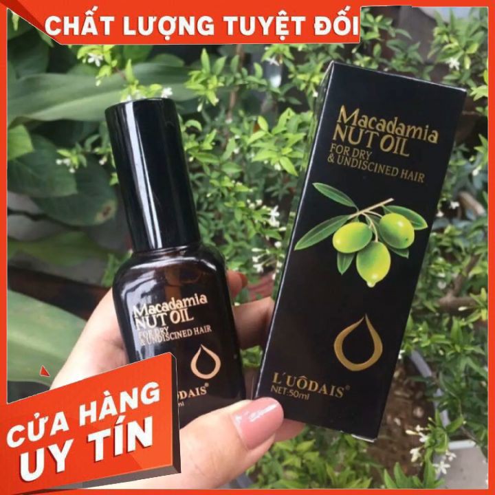 [chính hãng] tinh dầu bóng tóc MACADAMIA serum dưỡng tóc uốn Luodais NUT OIL 50ML  dưỡng mềm mượt không bết dính