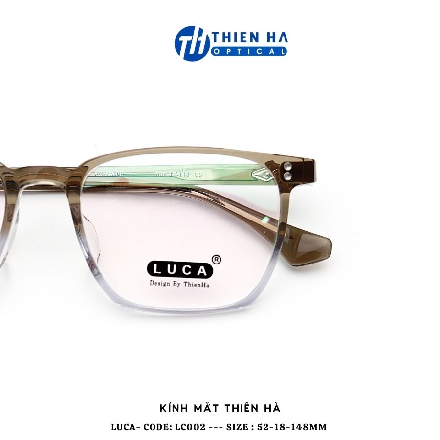 Gọng kính cận nam nữ vuông chất liệu nhựa Acetate bền chắc đeo ôm mặt LUCA LC002