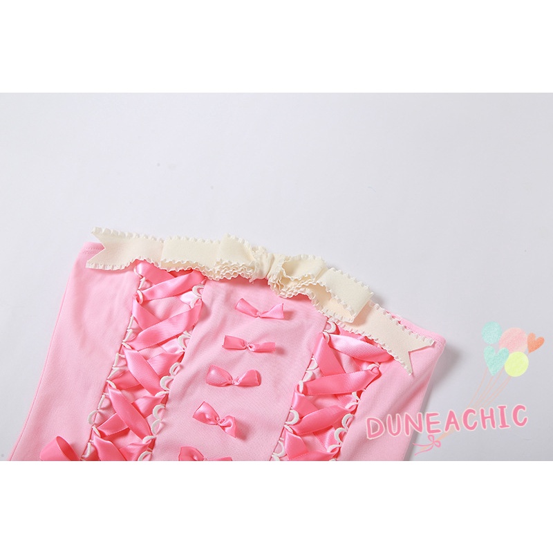 DUNEA Áo Lót Quây Ngực Không Dây Màu Hồng Quyến Rũ Cho Nữ