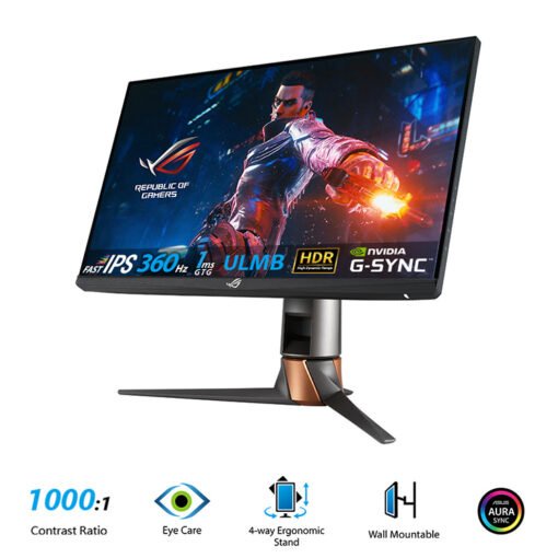 Màn Hình Gaming ASUS ROG SWIFT PG259QN 24.5 Inch (FHD/IPS/360Hz/1ms/10bit/G-SYNC) - Hàng chính hãng