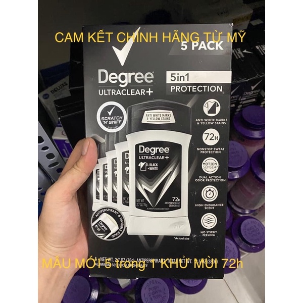 Lăn nách khử mùi sáp Degree 76g nam từ Mỹ