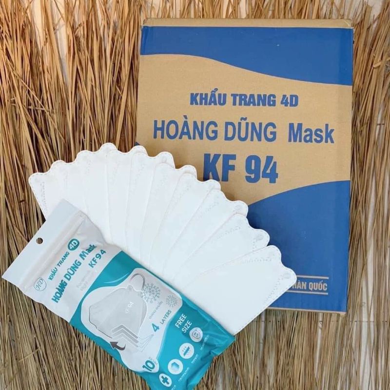 (HỘP/GÓI 10 CÁI)KHẨU TRANG Y TẾ KF94 HOÀNG DŨNG