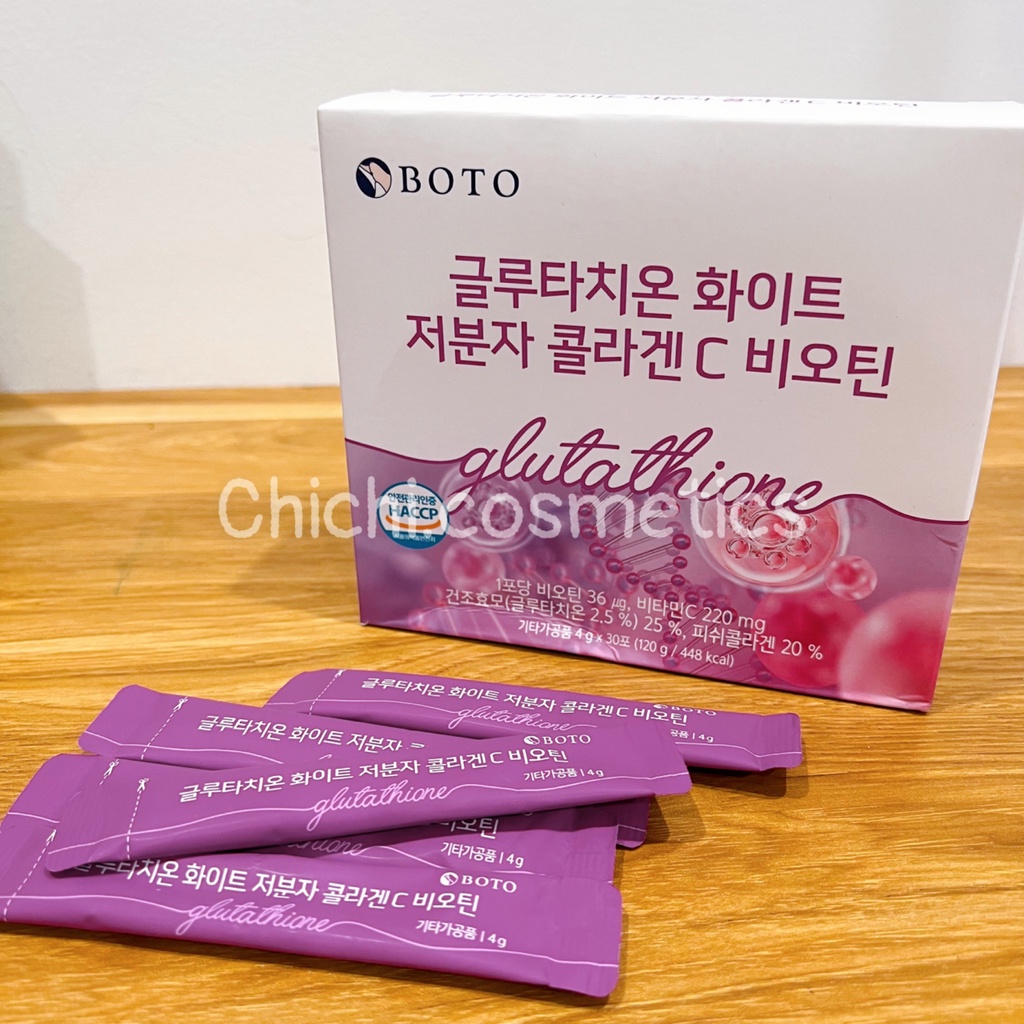 Bột uống trắng da căng mịn da Glutathione Boto 1000Mg