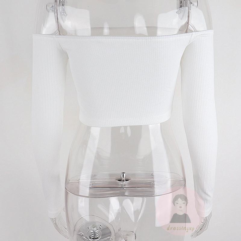 Áo Thun Dài Tay Trễ Vai Màu Sắc Nổi Bật Sành Điệu Cho Nữ