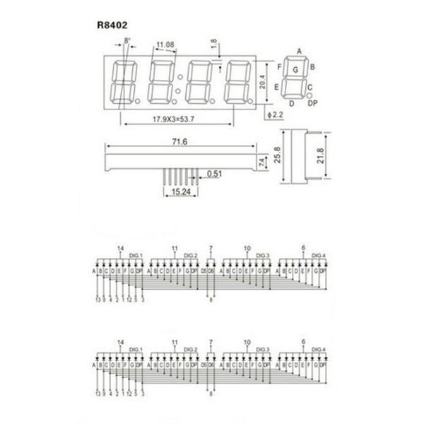 Led đồng hồ 0.8 inch âm chung