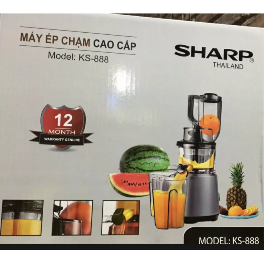 [Mã ELHAFEB giảm 5% đơn 300K] MÁY ÉP CHẬM SHARP KS-888 ép rau củ quả siêu kiệt nước, bảo hành 12 tháng.