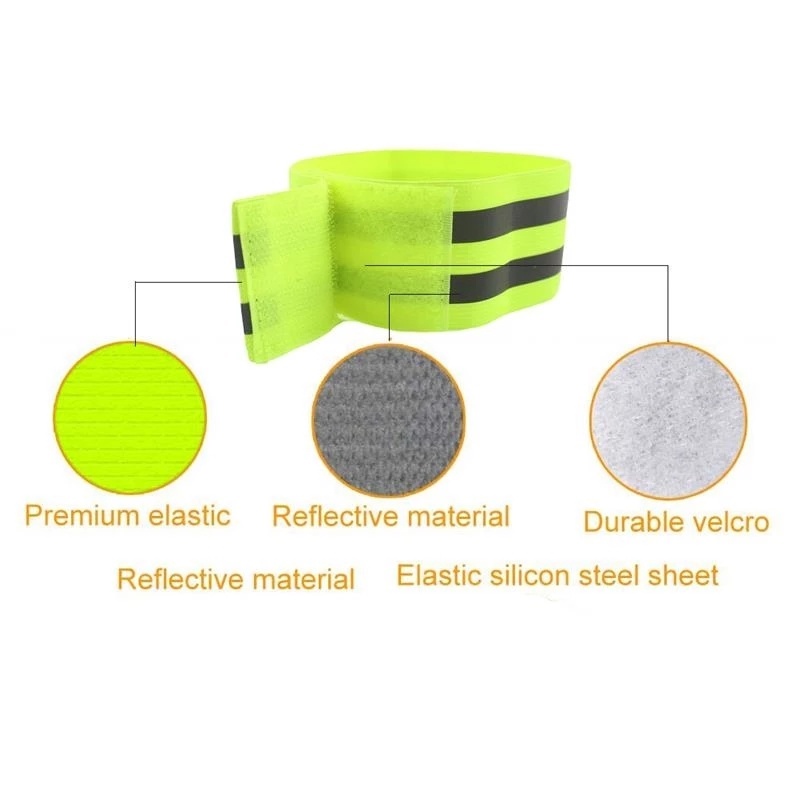 Băng Đeo Cánh Tay Phản Quang Co Giãn Điều Chỉnh Được Dành Cho Chạy Bộ Đạp Xe Ban Đêm