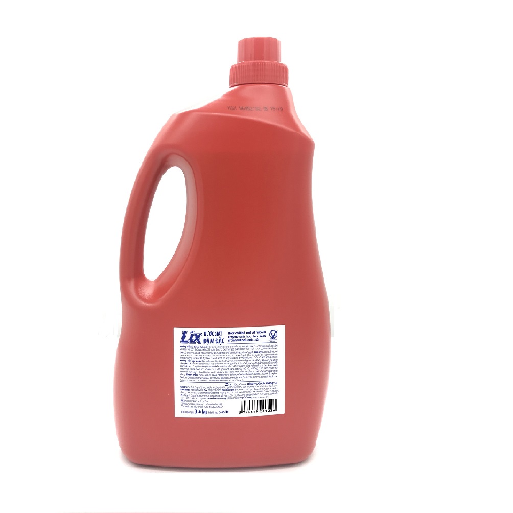 Nước giặt Lix Đậm Đặc Hương Hoa Chai 3.6kg - Tẩy Sạch Cực Mạnh Vết Bẩn - NG360