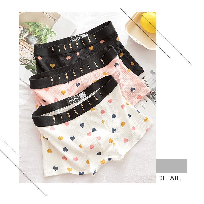 Quần Lót Đôi Nam Nữ Cotton Cao Cấp Hình Tim  S82