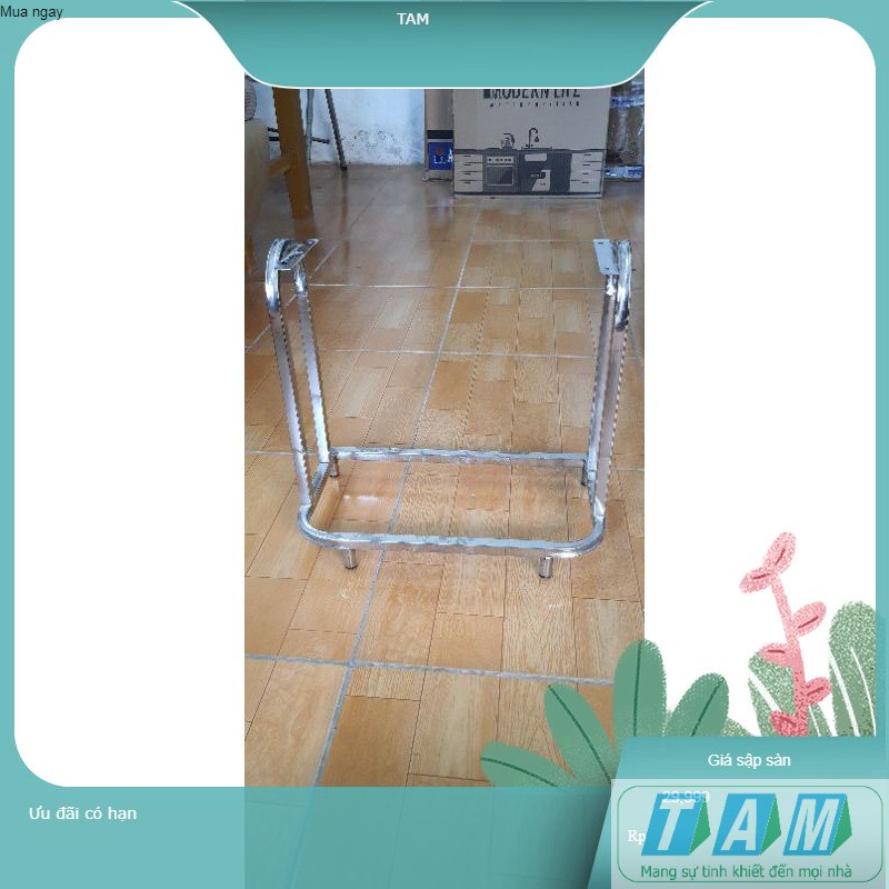 Khung giá inox cho máy lọc RO không tủ - để gầm bếp