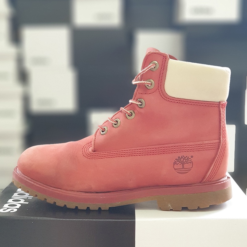 Giày Boot -Timberland màu đỏ mận, size 37-38, real 2hand