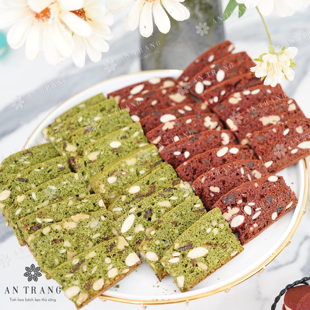 BÁNH BISCOTTI - Bánh Ăn Kiêng eo thon Giảm cân, phù hợp cho gym, eatclean | 3 vị độc lạ - Bánh Nướng Hạt kiểu Ý