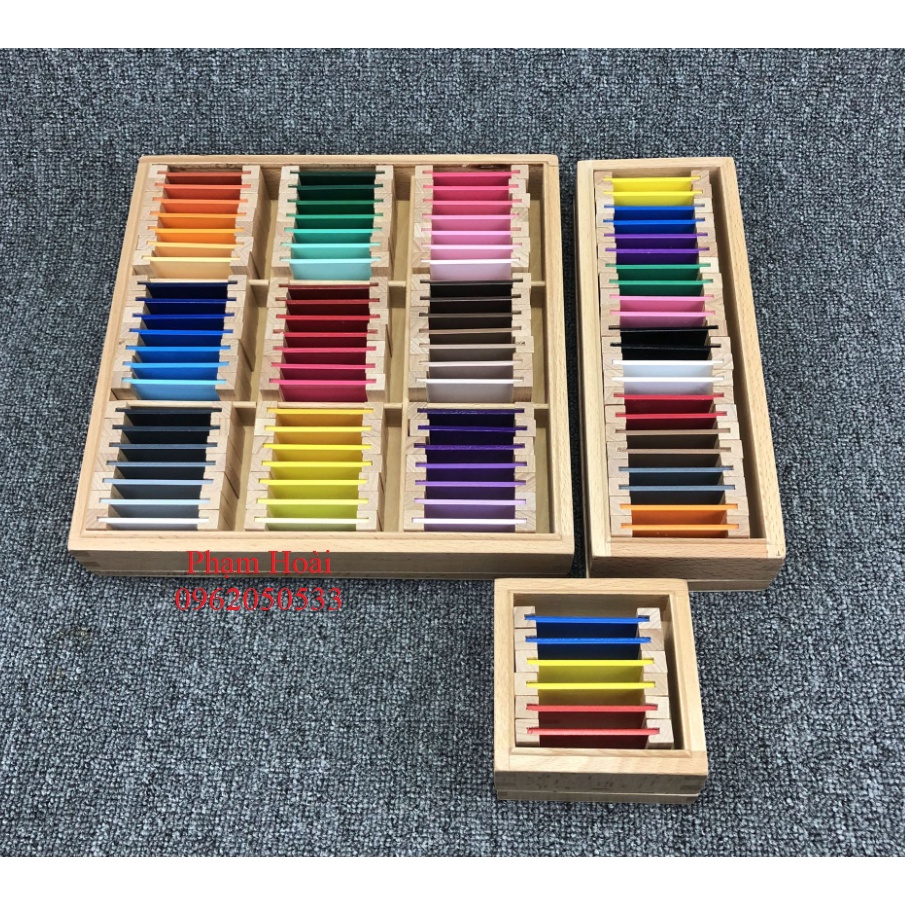 Bộ phân biệt màu 1,2,3 - giáo cụ montessori (ảnh thật)