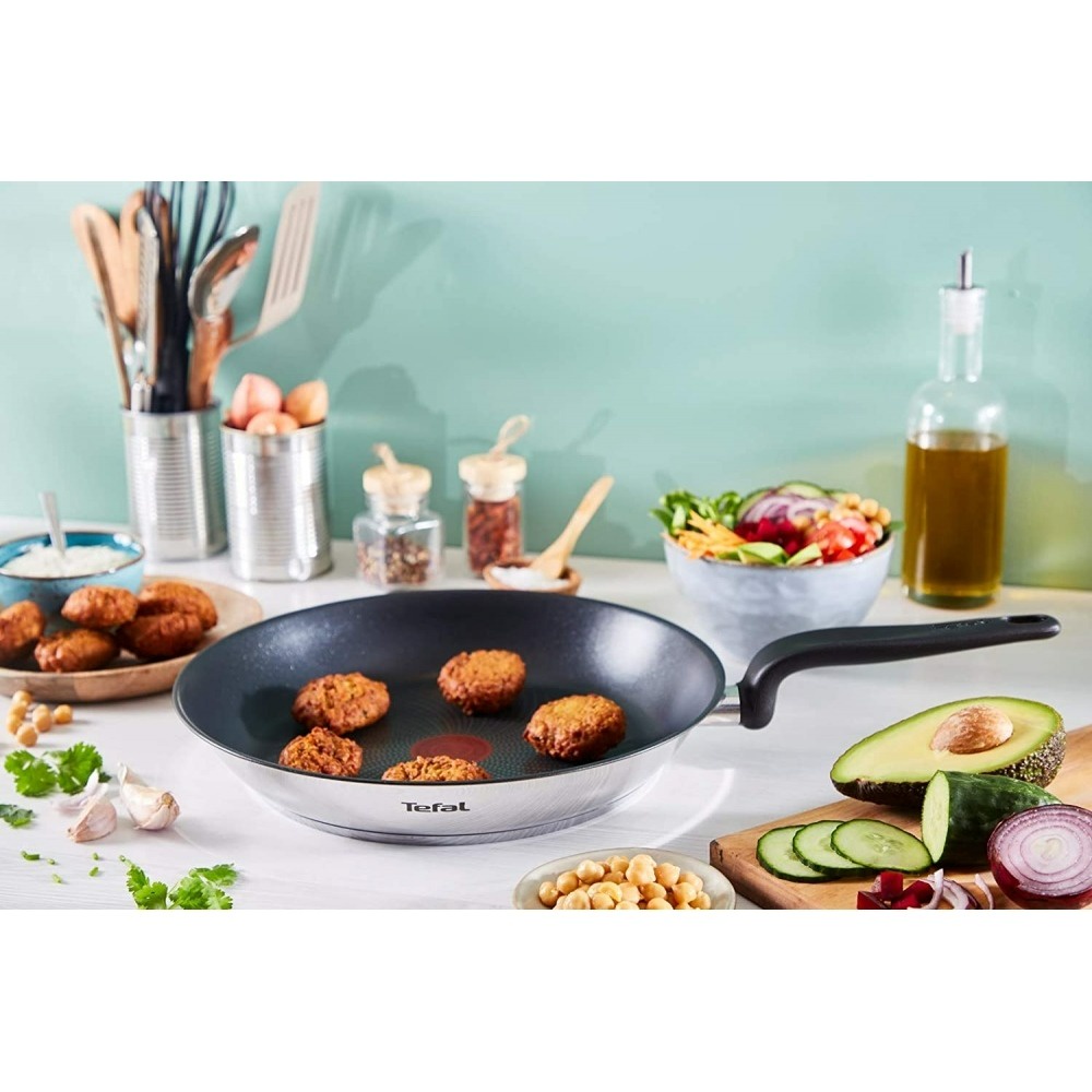 Chảo chiên inox 26cm chống dính đế từ đáy cạn Tefal Primary E3090504- Hàng chính hãng