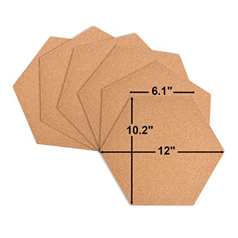 Set 6 Bảng Ghim Hình Lục Giác Dày Tự Dính Dùng Ghi Chú Trang Trí Tường