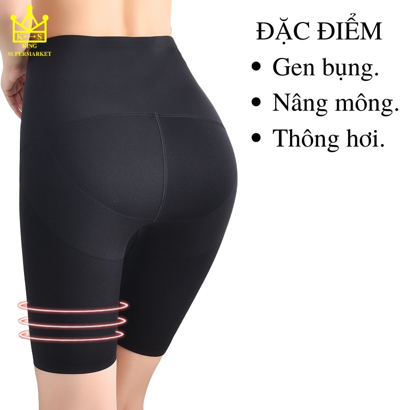 Quần legging gen bụng móc cài đùi ngố dài