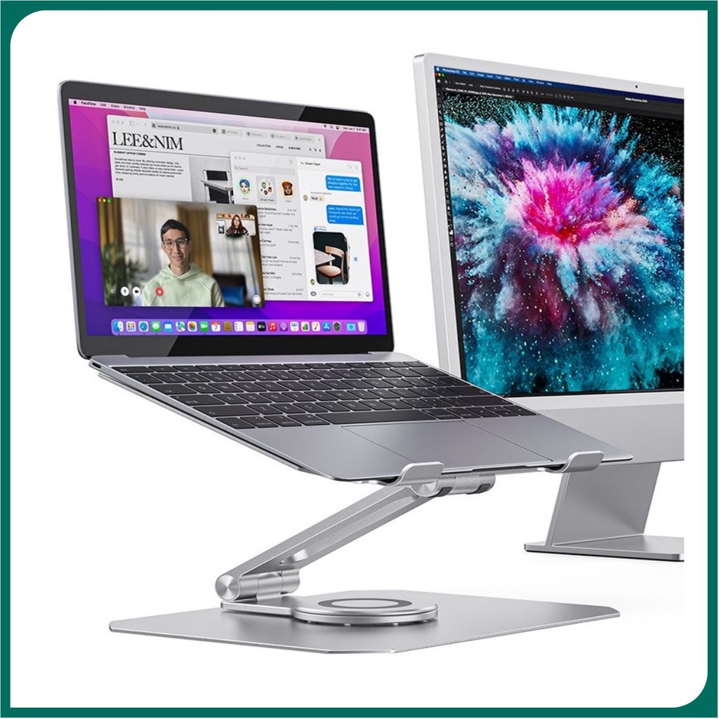 Giá đỡ nhôm cho Laptop, Macbook, máy tính BL05 chân đế xoay 360 độ chắc chắn cao cấp cho máy 11 - 16 inch.
