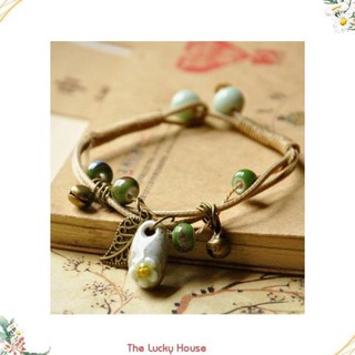 Vòng tay gốm thời trang 3d vintage vgom29