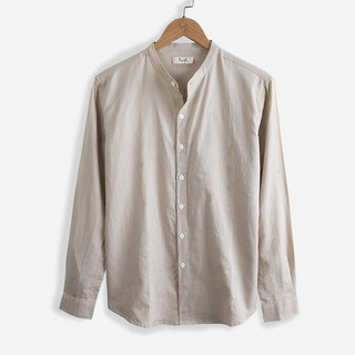 Áo sơ mi cổ tàu nam vải linen cao cấp, mềm, mịn, mát Rough