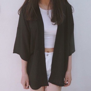 Áo Kimono ĐEN TRƠN