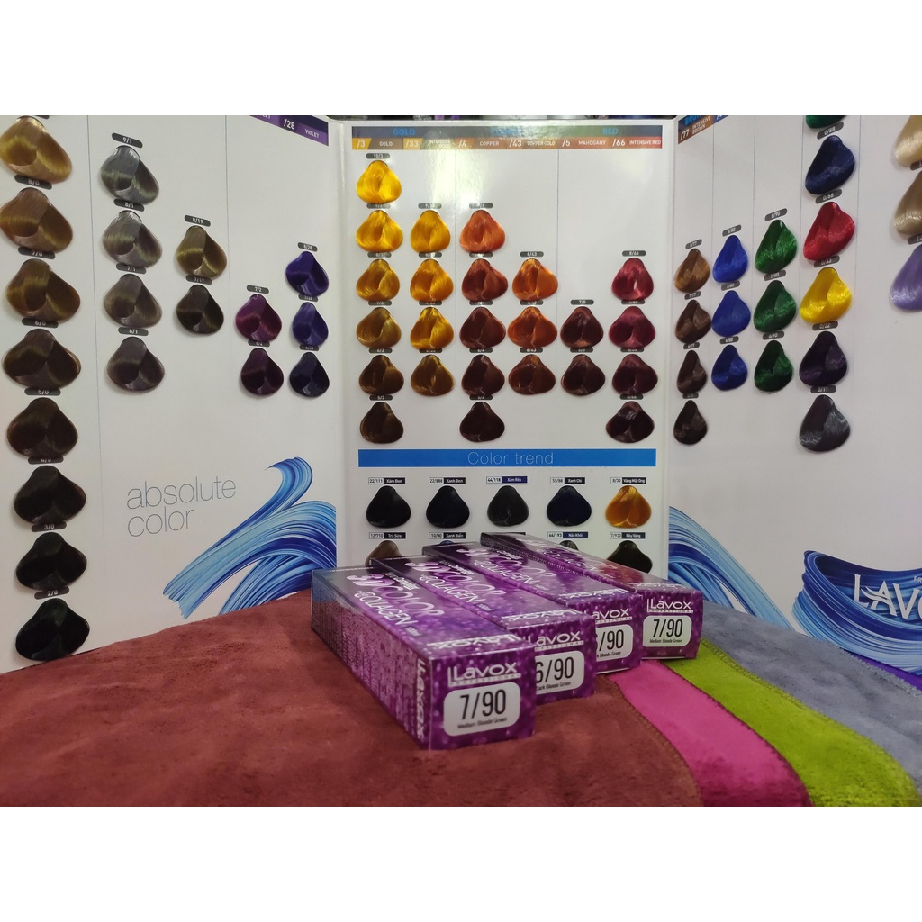 Màu nhuộm thời trang hot trend lavox xanh đen, xanh chì, trà sữa, hồng san hô