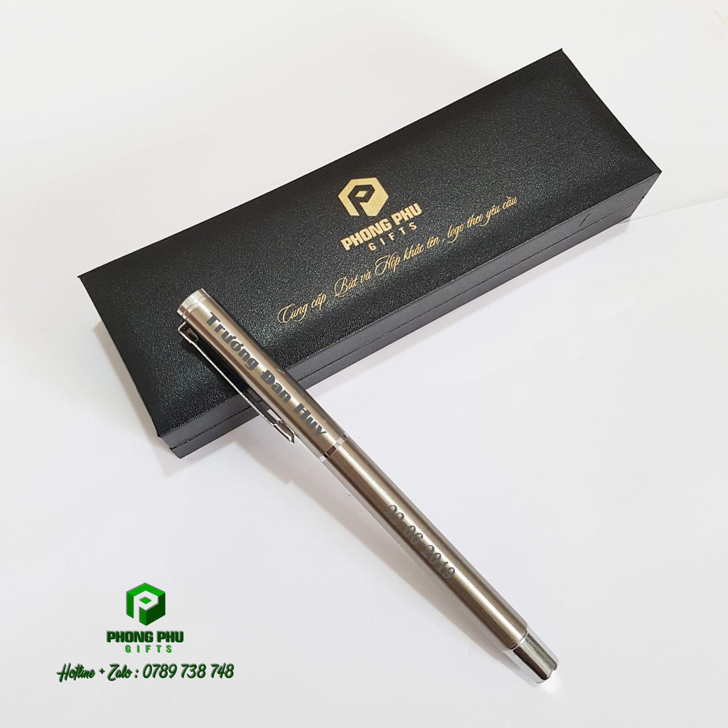 PP 003 Bút Kim Loại _ Khăc tên, logo theo yêu cầu miễn phí