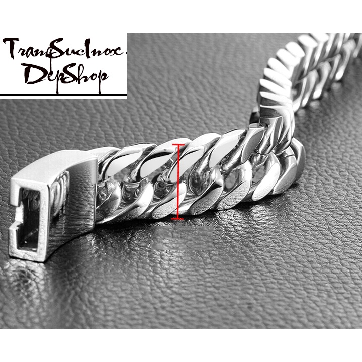 Lắc tay nam kiểu lặc đổi bản to 17mm khóa hộp thời trang bằng inox không đen, không gỉ đem lại đẳg cấp phong độ nam tinh