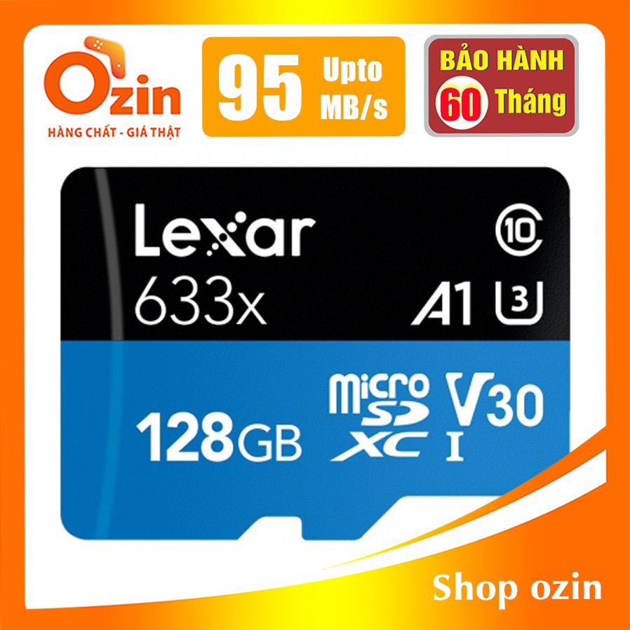 [RẺ VÔ ĐỊCH] Thẻ nhớ Micro SD lexar 128GB 64GB 32GB UHS-I class 10 SDXC 633x U3 95Mb/s