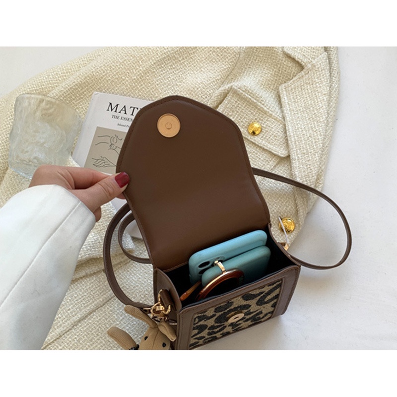 Túi đeo chéo IELGY đựng điện thoại họa tiết hình thoi nhỏ/ da báo đa năng cho nữ