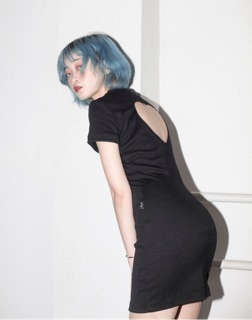 HEART-CUT LITTLE BLACK DRESS